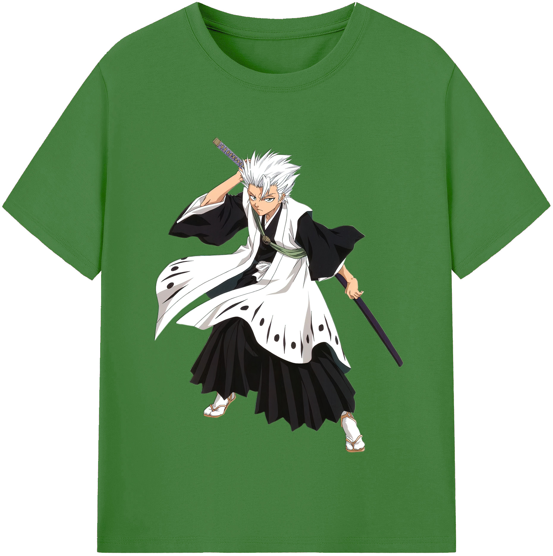 （画像用） ブリーチ 日番谷冬獅郎（ひつがや とうしろう） BLEACH Hitsugaya Toushirou レディースカジュアルプリントTシャツ（綿100％）
